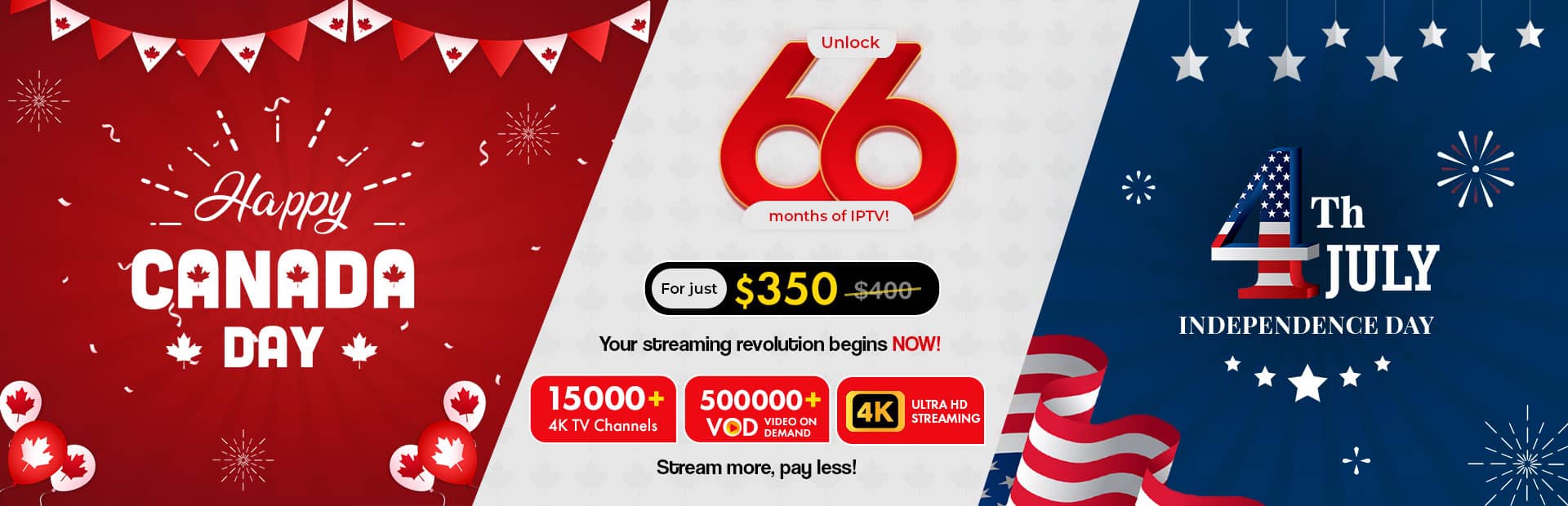 Happy Canada Day and 4th July Independence Day Sale